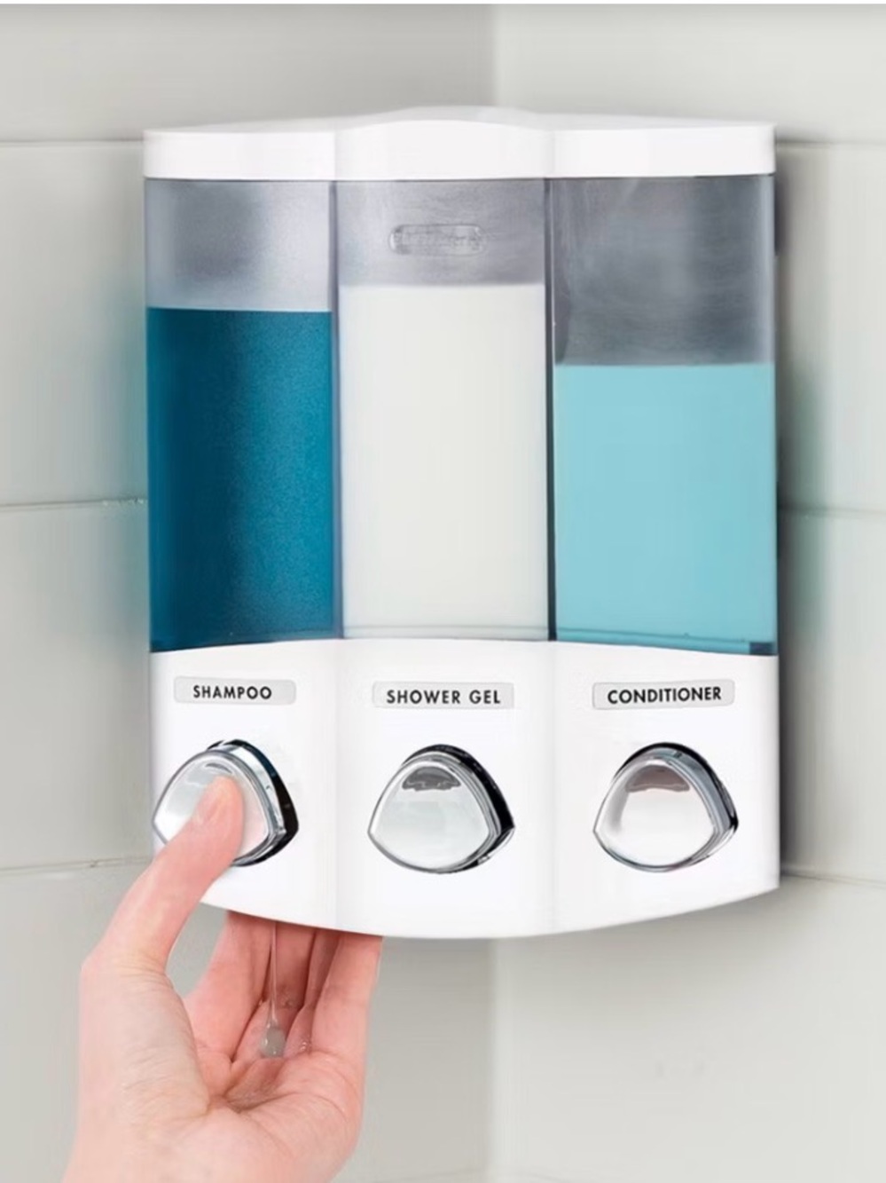 Better Living Products TRIO Shower Dispenser White/Chrome Buttons